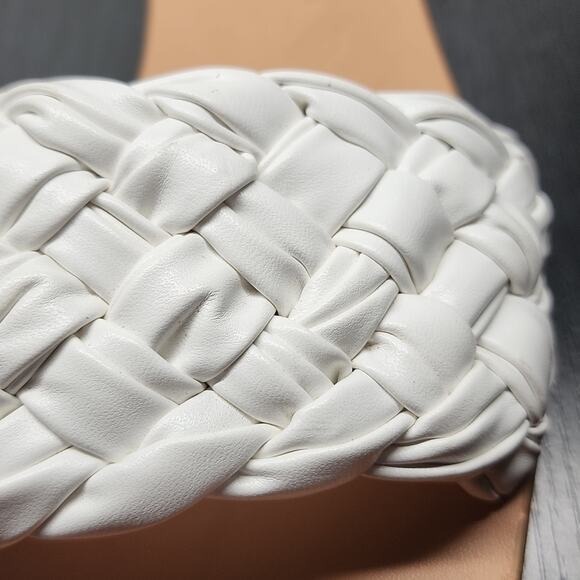 MARC FISHER SQUARE TOE SLIDES CRISS CROSS RIBBON THICK LEATHER BOTTOMS W.SIZE 10 - Picture 7 of 16